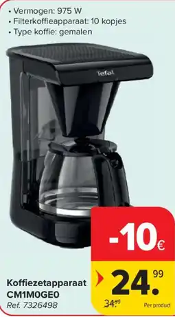 Carrefour Koffiezetapparaat Tefal aanbieding