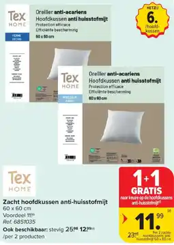 Carrefour Zacht hoofdkussen anti-huisstofmijt aanbieding