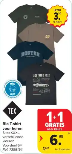 Carrefour Bio T-shirt voor heren aanbieding