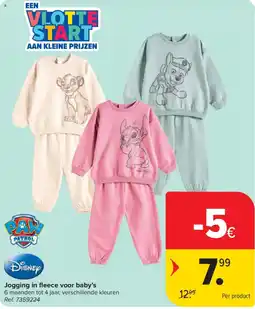 Carrefour Jogging in fleece voor baby's aanbieding