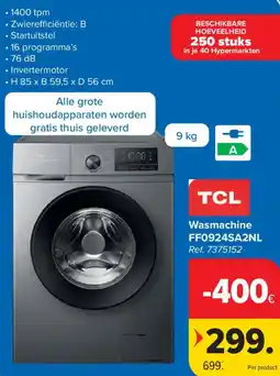 Carrefour Wasmachine TCL aanbieding