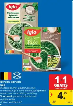 Carrefour Bereide spinazie Iglo aanbieding