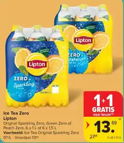Carrefour Ice Tea Zero Lipton aanbieding
