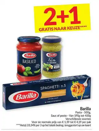 Intermarché Barilla Pasta, Saus Of Pesto aanbieding