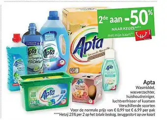 Intermarché Apta Wasmiddel, Wasverzachter, Huishoudreiniger, Luchtverfrisser Of Kaarsen aanbieding