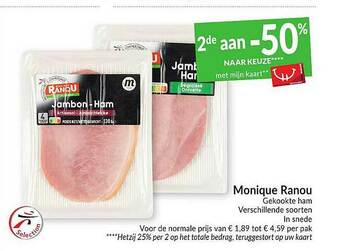 Intermarché Monique Ranou Gekookte Ham aanbieding