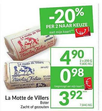 Intermarché La Motte De Villers Boter aanbieding