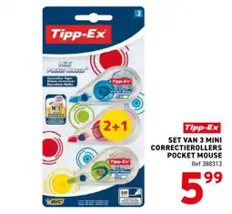Trafic Set van 3 mini correctierollers pocket mouse aanbieding