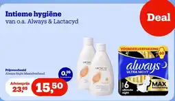 Bol.com Intieme hygiëne van o.a. Always & Lactacyd aanbieding