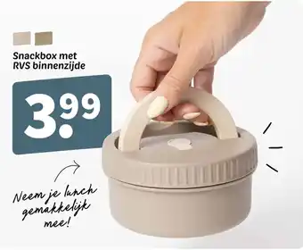 Snackbox met RVS binnenzijde