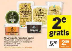 Albert Heijn AH Verse pasta, noedels en sauzen aanbieding