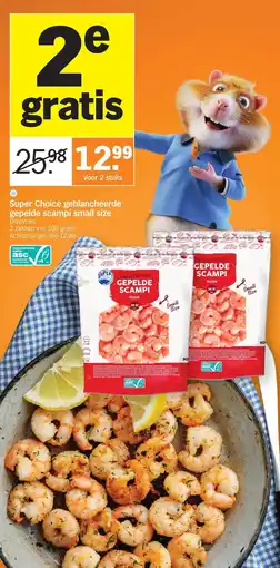 Albert Heijn Super Choice geblancheerde gepelde scampi aanbieding