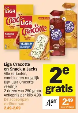Albert Heijn Liga Cracotte en Snack a Jacks aanbieding