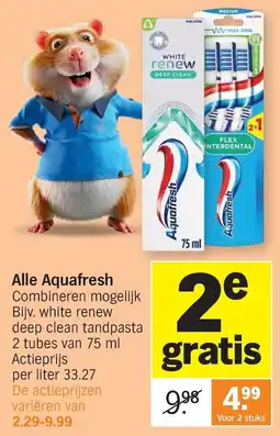 Albert Heijn Alle Aquafresh aanbieding