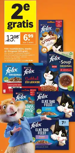 Albert Heijn Felix maaltijdzakjes, snacks en droogvoer aanbieding