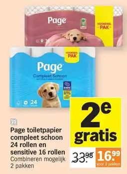 Albert Heijn Page toiletpapier compleet schoon aanbieding