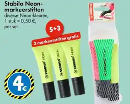 TEDi Stabilo Neon markeerstiften aanbieding