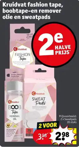 Kruidvat Kruidvat fashion tape, boobtape-en remover olie en sweatpads aanbieding