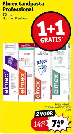 Kruidvat Elmex tandpasta Professional aanbieding
