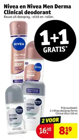 Kruidvat Nivea en Nivea Men Derma Clinical deodorant aanbieding
