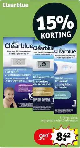 Kruidvat Clearblue zwangerschapstest aanbieding