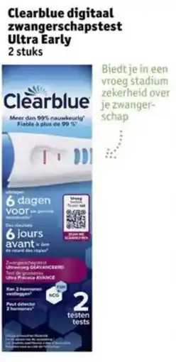 Kruidvat Clearblue digitaal zwangerschapstest ultra early aanbieding