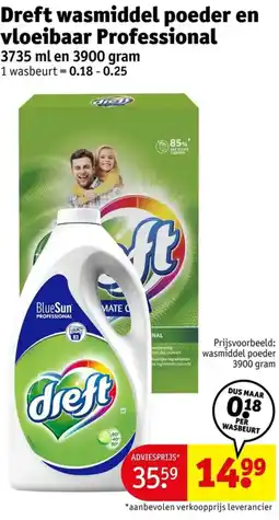 Kruidvat Dreft wasmiddel poeder en vloeibaar Professional aanbieding