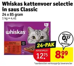 Kruidvat Whiskas kattenvoer selectie in saus Classic aanbieding