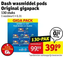 Kruidvat Dash wasmiddel pods original gigapack aanbieding