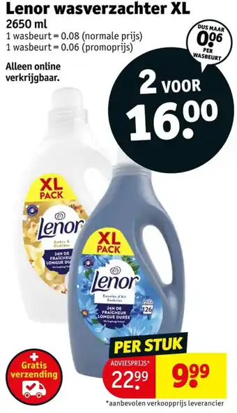 Kruidvat Lenor wasverzachter xl aanbieding