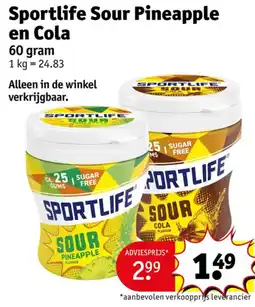 Kruidvat Sportlife sour pineapple en cola aanbieding
