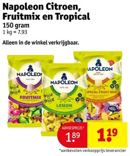 Kruidvat Napoleon citroen, fruitmix en tropical aanbieding
