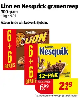 Kruidvat Lion en Nesquik granenreep aanbieding