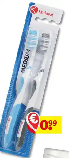Kruidvat Kruidvat medium tandenborstel aanbieding