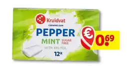 Kruidvat Kruidvat chewing gum pepper mint aanbieding