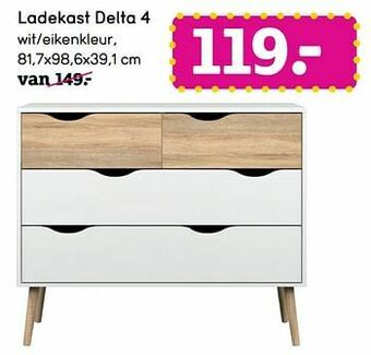 Leen Bakker Ladekast delta 4 aanbieding