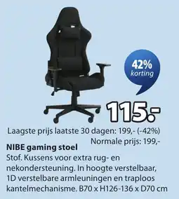 Jysk Nibe gaming stoel aanbieding