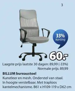 Jysk Billum bureaustoel aanbieding