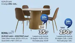 Jysk kliplev tafel + jonstrup stoel aanbieding