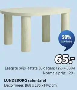 Jysk Lundeborg salontafel aanbieding