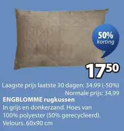 Jysk Engblomme rugkussen aanbieding