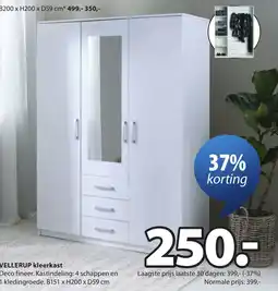 Jysk Vellerup kleerkast aanbieding