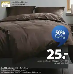 Jysk Barbo satijnen dekbedovertrek aanbieding