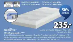 Jysk Dreamzone hegga springmatras aanbieding