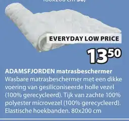 Jysk Adamsfjorden matrasbeschermer aanbieding