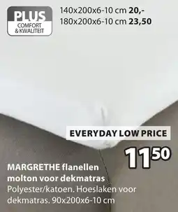 Jysk Margrethe flanellen molton voor dekmatras aanbieding