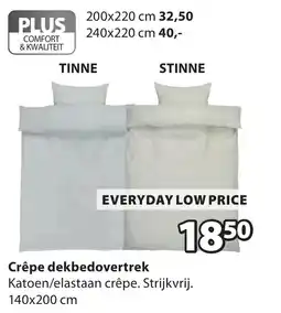 Jysk Crêpe dekbedovertrek aanbieding