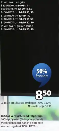 Jysk BOLGA verduisterend rol gordijn aanbieding