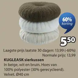 Jysk Kugleask sierkussen aanbieding