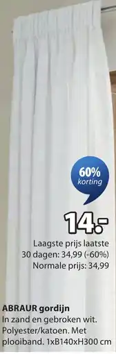 Jysk ABRAUR gordijn aanbieding